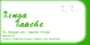 kinga kapche business card